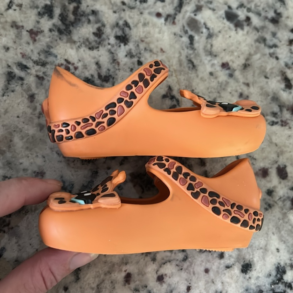 Mini Melissa Ultra Girl orange giraffe Mary Jane shoes‎ Size 5 - Picture 3 of 7